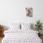 Ensemble de housse de couette d'une place kırmızı kalplı