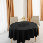 Nappe de table ronde Noir – 160 cm